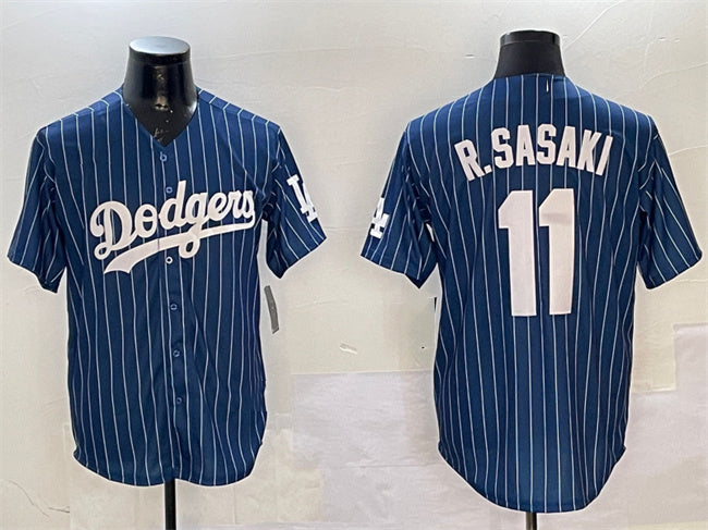 Custom #11 Navy LAD Baseball Shirt Top