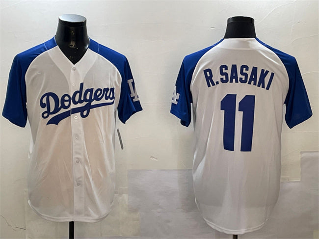 Custom #11 White LAD Baseball Shirt Top
