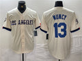 Custom #13 Cream LAD Baseball Shirt Top