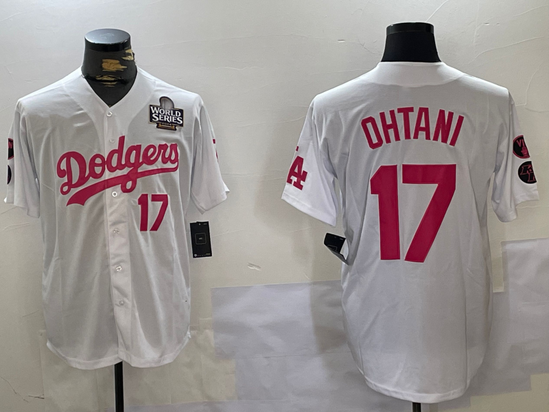 Custom #17 White 2024 LAD Baseball Shirt Top