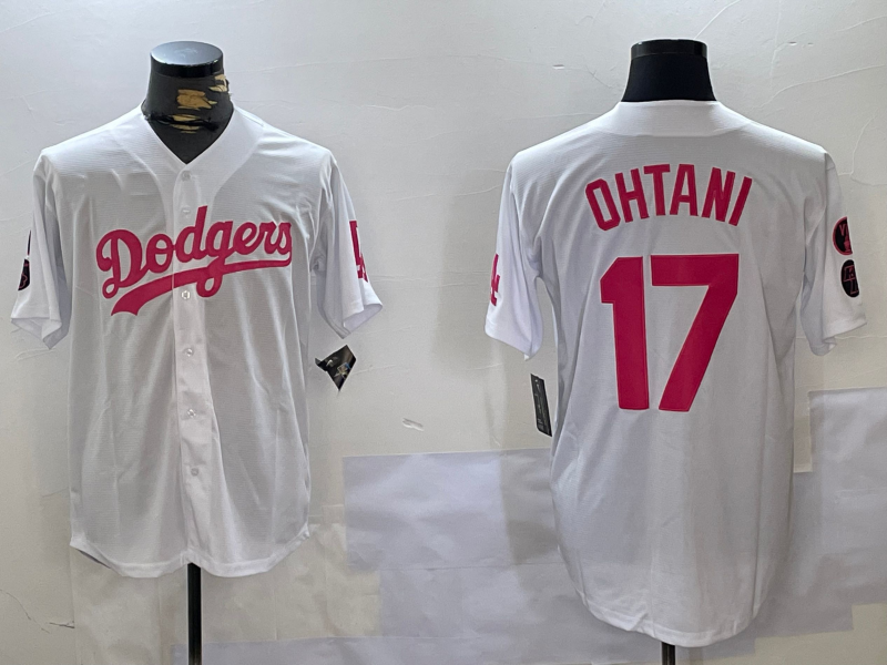 Custom #17 White LAD Baseball Shirt Top