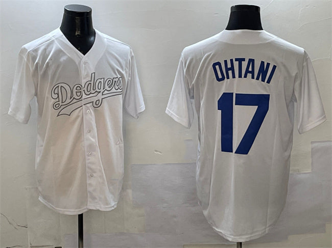 Custom #17 White LAD Baseball Shirt Top