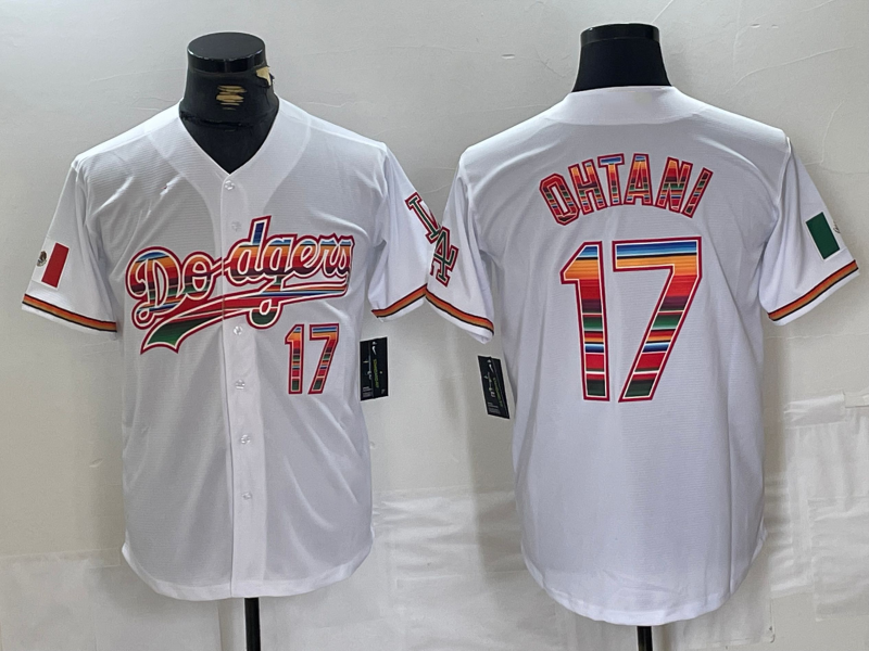 Custom #17 White LAD Baseball Shirt Top