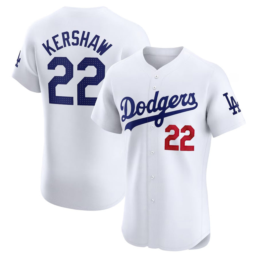 Custom #22 White LAD Baseball Shirt Top