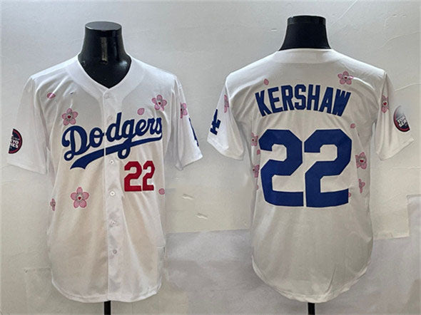 Custom #22 White 2025 LAD Baseball Shirt Top