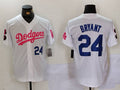 Custom #24 White LAD Baseball Shirt Top