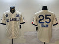 Custom #25 Cream 2024 City Connect LAD Baseball Shirt Top