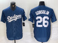 Custom #26 Navy Blue LAD Baseball Shirt Top