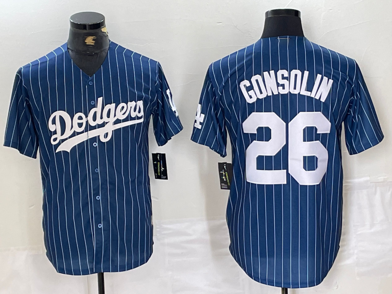 Custom #26 Navy Blue LAD Baseball Shirt Top