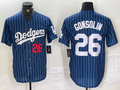 Custom #26 Navy Blue LAD Baseball Shirt Top