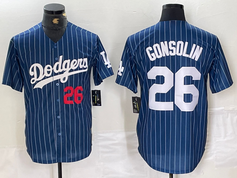 Custom #26 Navy Blue LAD Baseball Shirt Top