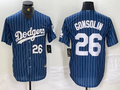 Custom #26 Navy Blue LAD Baseball Shirt Top