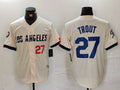 Custom #27 Cream 2024 City Connect LAD Baseball Shirt Top