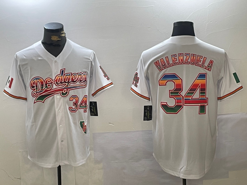Custom #34 White LAD Baseball Shirt Top