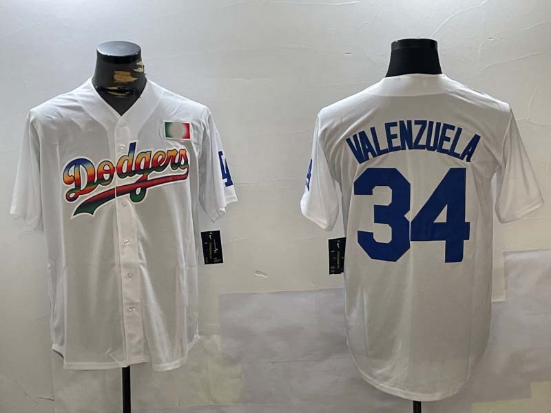 Custom #34 White LAD Baseball Shirt Top