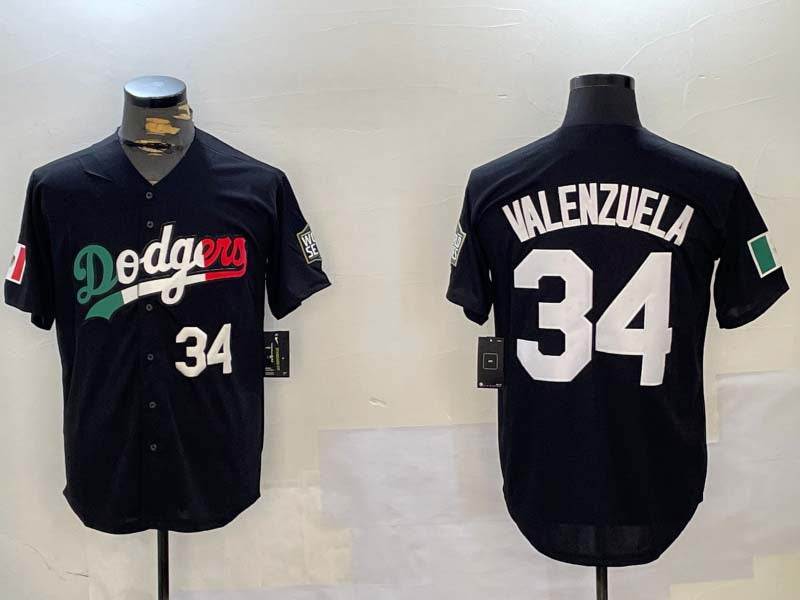 Custom #34 Black 2024 LAD Baseball Shirt Top