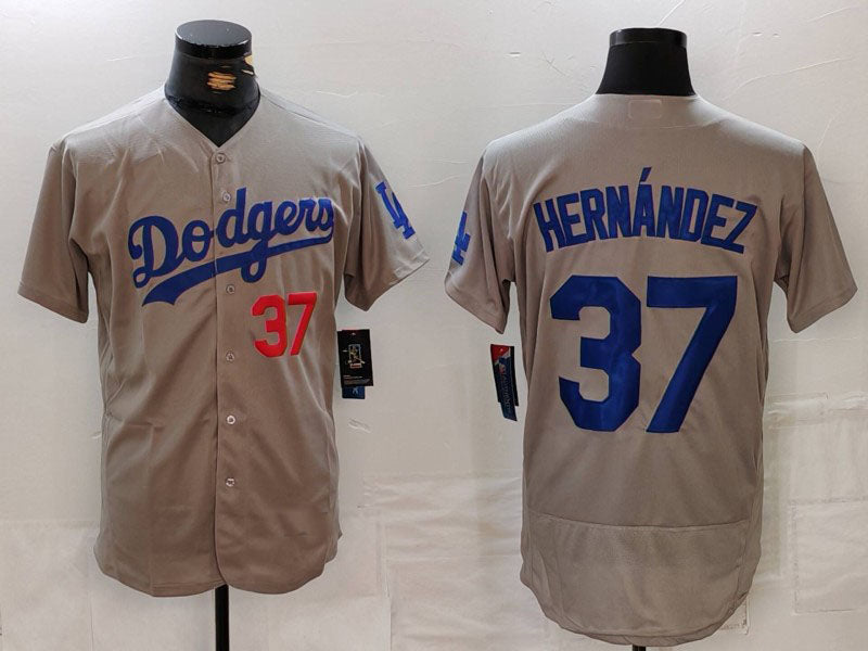 Custom #37 Grey LAD Baseball Shirt Top