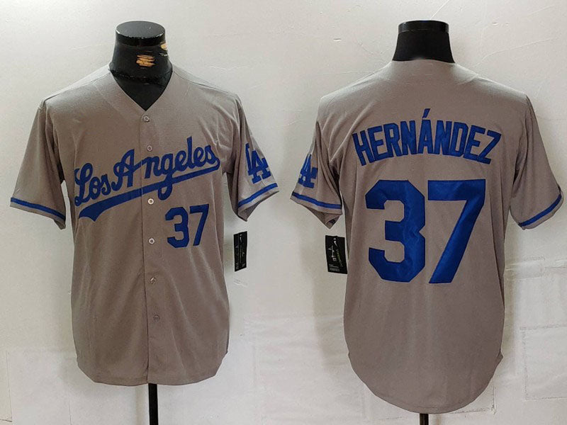 Custom #37 Grey LAD Baseball Shirt Top