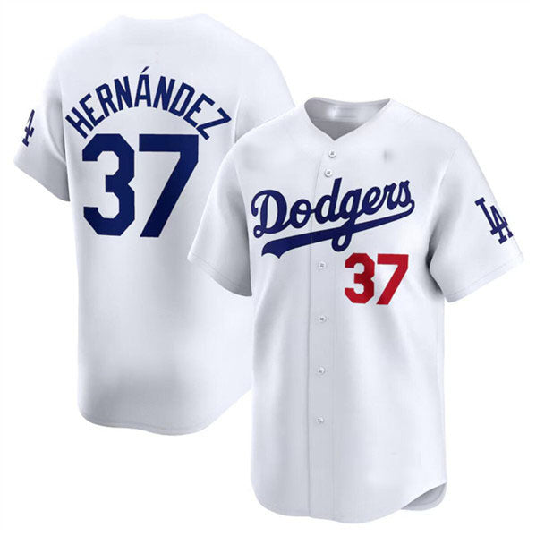 Custom #37 White 2024 LAD Baseball Shirt Top