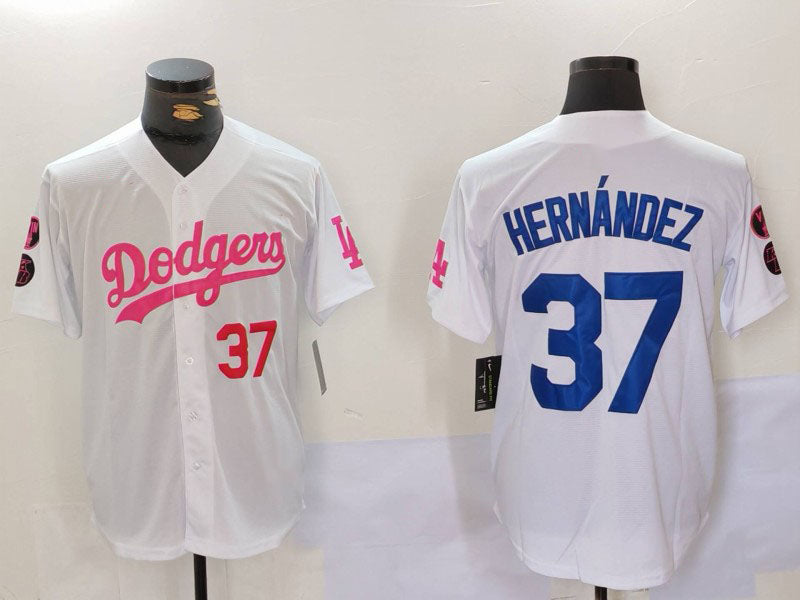 Custom #37 White LAD Baseball Shirt Top