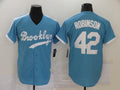 Custom #42 Light Blue Throwback LAD Baseball Shirt Top