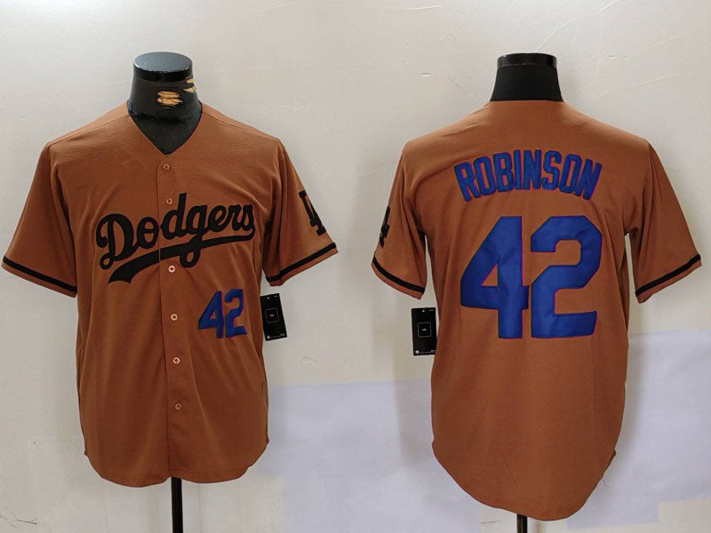 Custom #42 Olive LAD Baseball Shirt Top