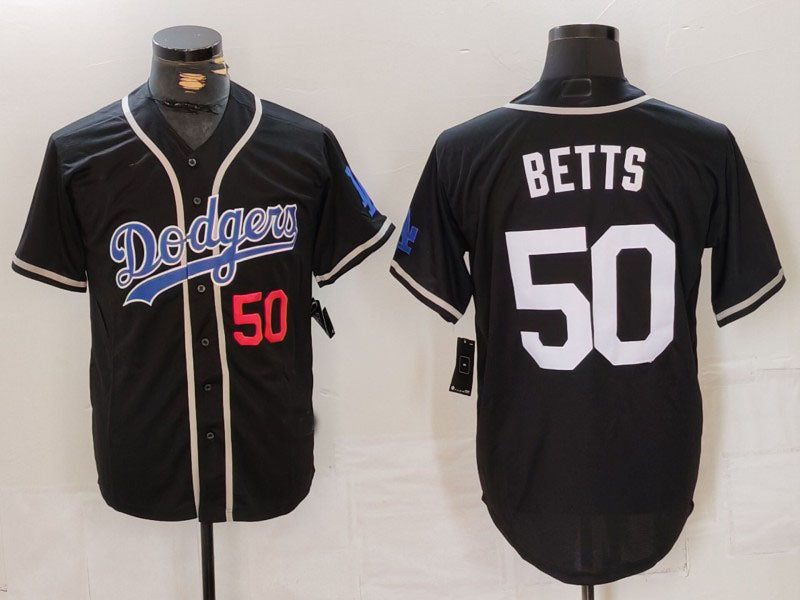 Custom #50 Black LAD Baseball Shirt Top