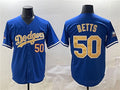 Custom #50 Gold 2025 LAD Baseball Shirt Top