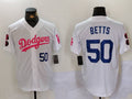 Custom #50 White LAD Baseball Shirt Top