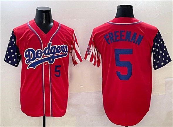 Custom #5 Red LAD Baseball Shirt Top