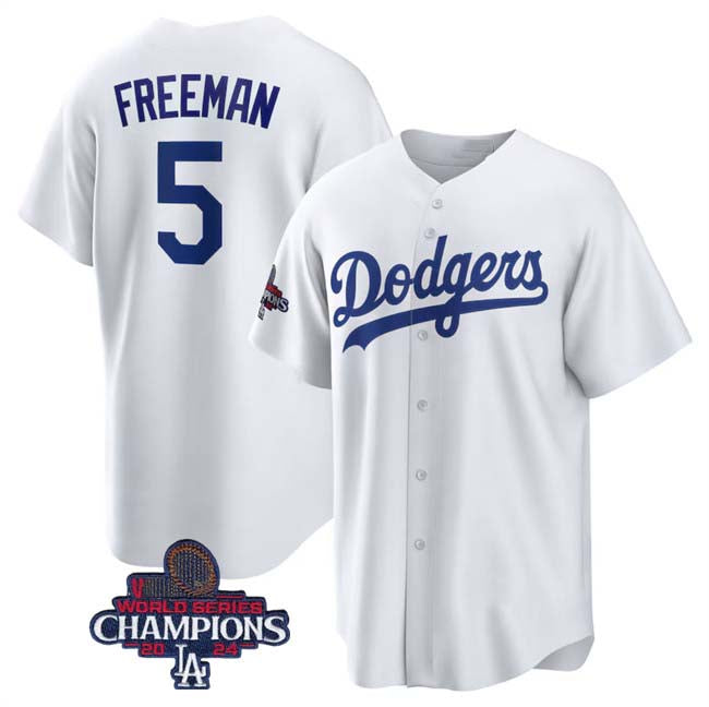 Custom #5 White 2024 World Series Champions LAD Baseball Shirt Top