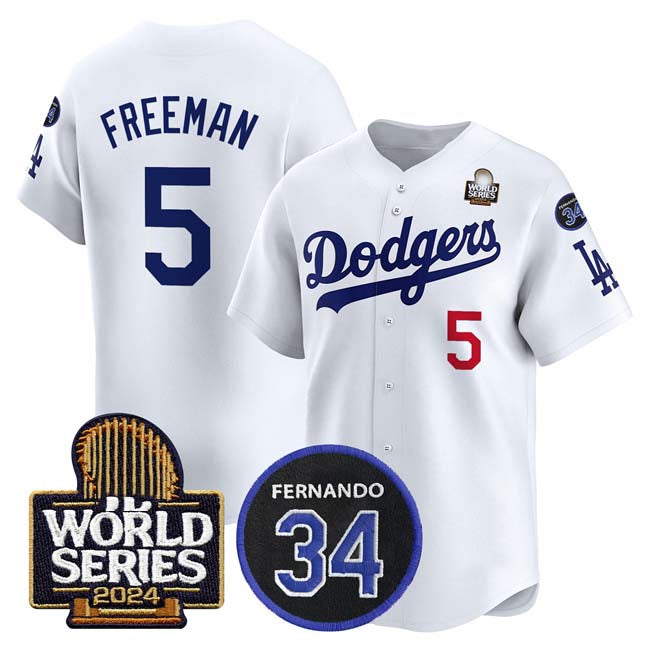 Custom #5 White 2024 LAD Baseball Shirt Top