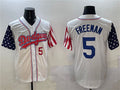 Custom #5 White LAD Baseball Shirt Top