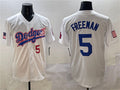 Custom #5 White LAD Baseball Shirt Top