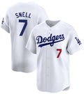 Custom #7 White 2024 LAD Baseball Shirt Top