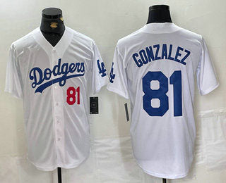 Custom #81 White LAD Baseball Shirt Top