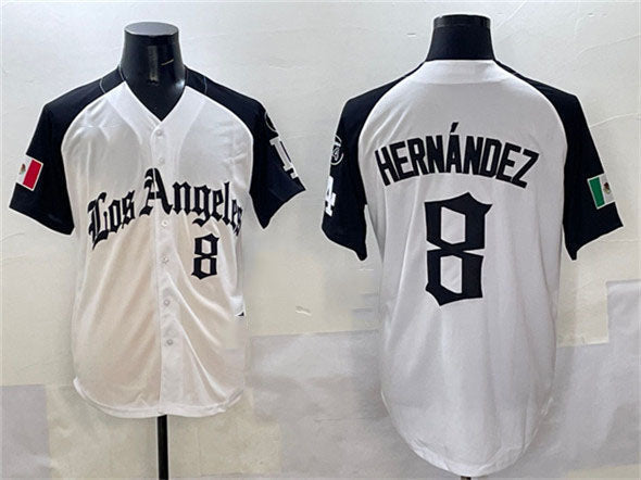 Custom #8 Black 2025 LAD Baseball Shirt Top