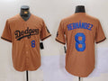 Custom #8 Olive LAD Baseball Shirt Top