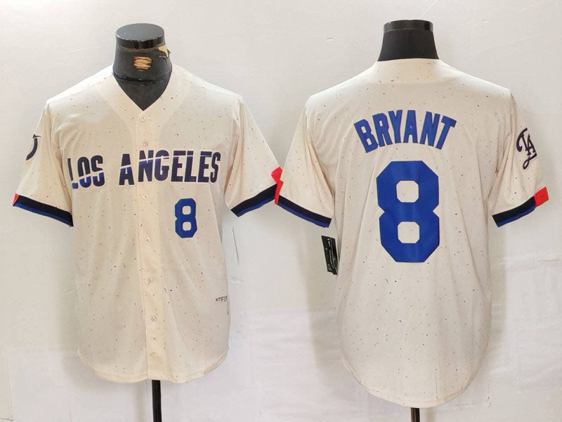 Custom #8 Cream 2024 City Connect LAD Baseball Shirt Top