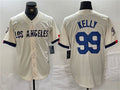Custom #99 Cream LAD Baseball Shirt Top