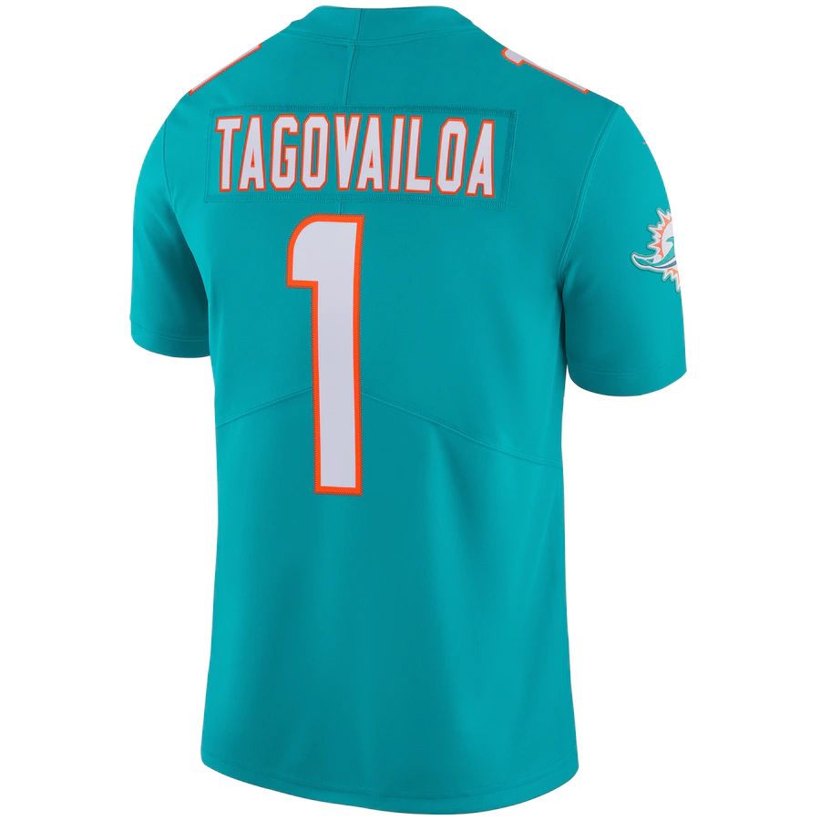 Custom #1 Aqua MIA Football Shirt Top