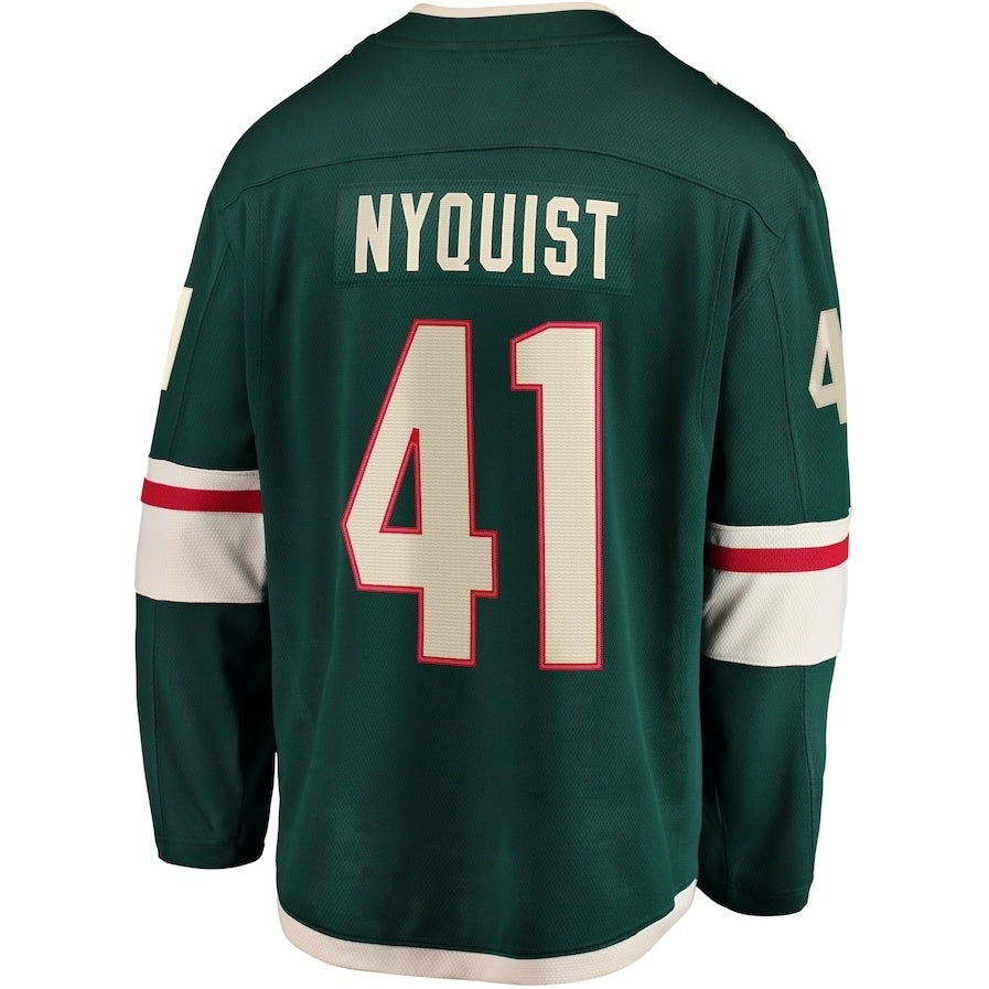 Custom #41 Green MIN Hockey Shirt Top