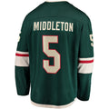 Custom #5 Green MIN Hockey Shirt Top