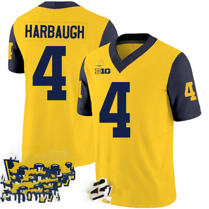 Custom #4 Yellow 2024 College Shirt Top