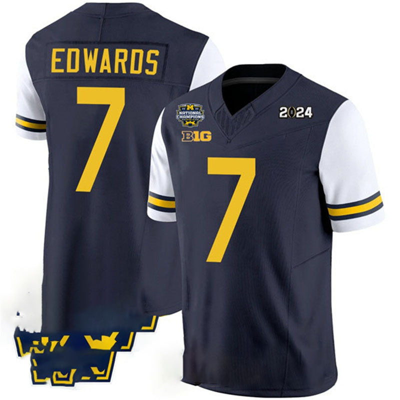 Custom #7 White 2024 College Shirt Top
