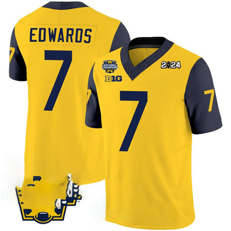 Custom #7 Yellow 2024 College Shirt Top