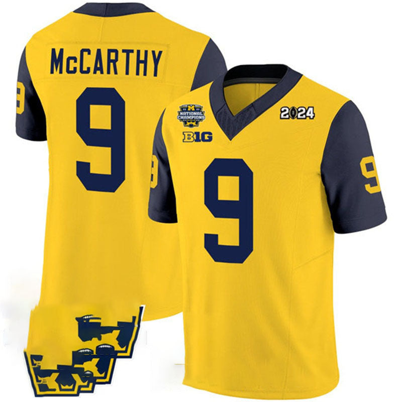 Custom #9 Yellow 2024 College Shirt Top