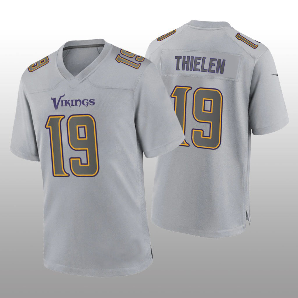 Custom #19 Gray MIN Football Shirt Top