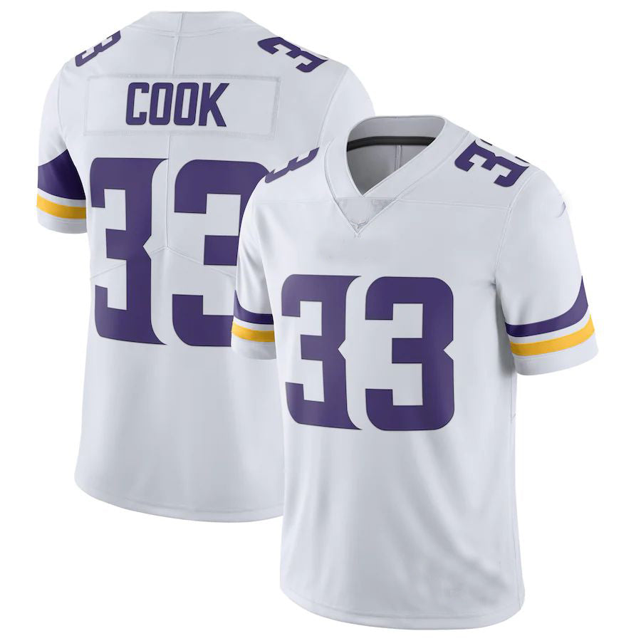 Custom #33 White MIN Football Shirt Top