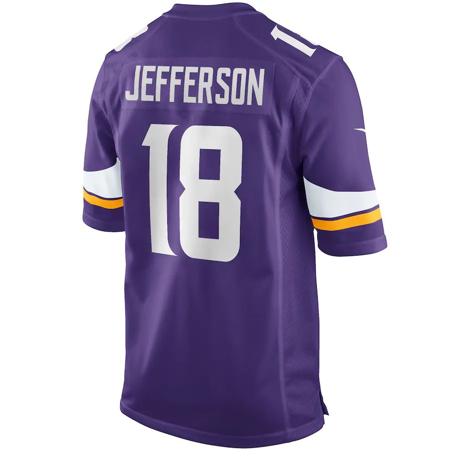 Custom #18 Purple MIN Football Shirt Top